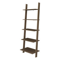 Manhattan Comfort 192AMC23 Cooper 5-Shelf  Floating Ladder Bookcase in Oak